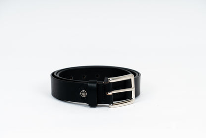 Black Leather Belt – 35 mm – Handmade in Australia – Custom Size