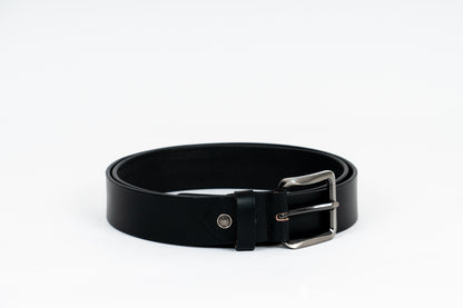 Black Leather Belt – 40 mm – Handmade in Australia – Custom Size