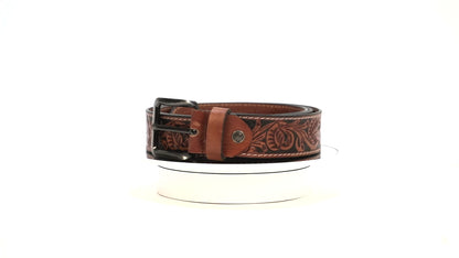 Rodeo Tooled Leather Belt – Western Style