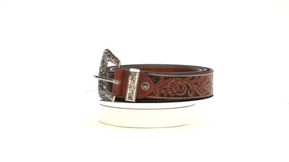 Rodeo Tooled Leather Belt – Western Style