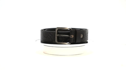 Black Sunflower Leather Belt – Hand-Tooled & Custom Made