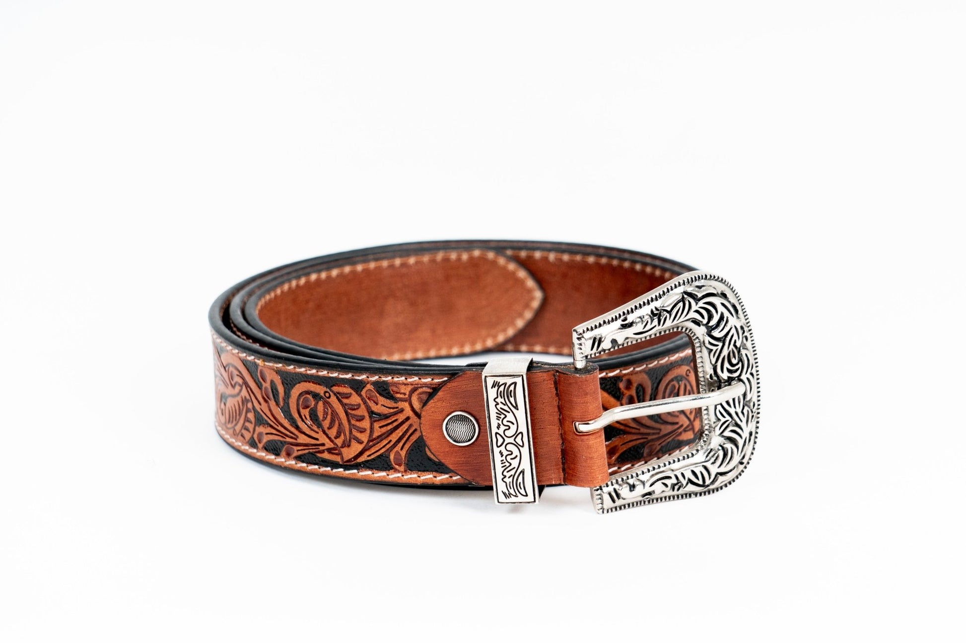 Rodeo Tooled Leather Belt – Western Style - Leather Guy