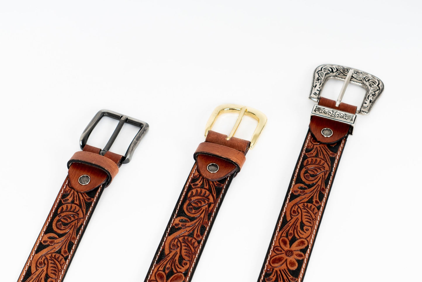 Rodeo Tooled Leather Belt – Western Style - Leather Guy