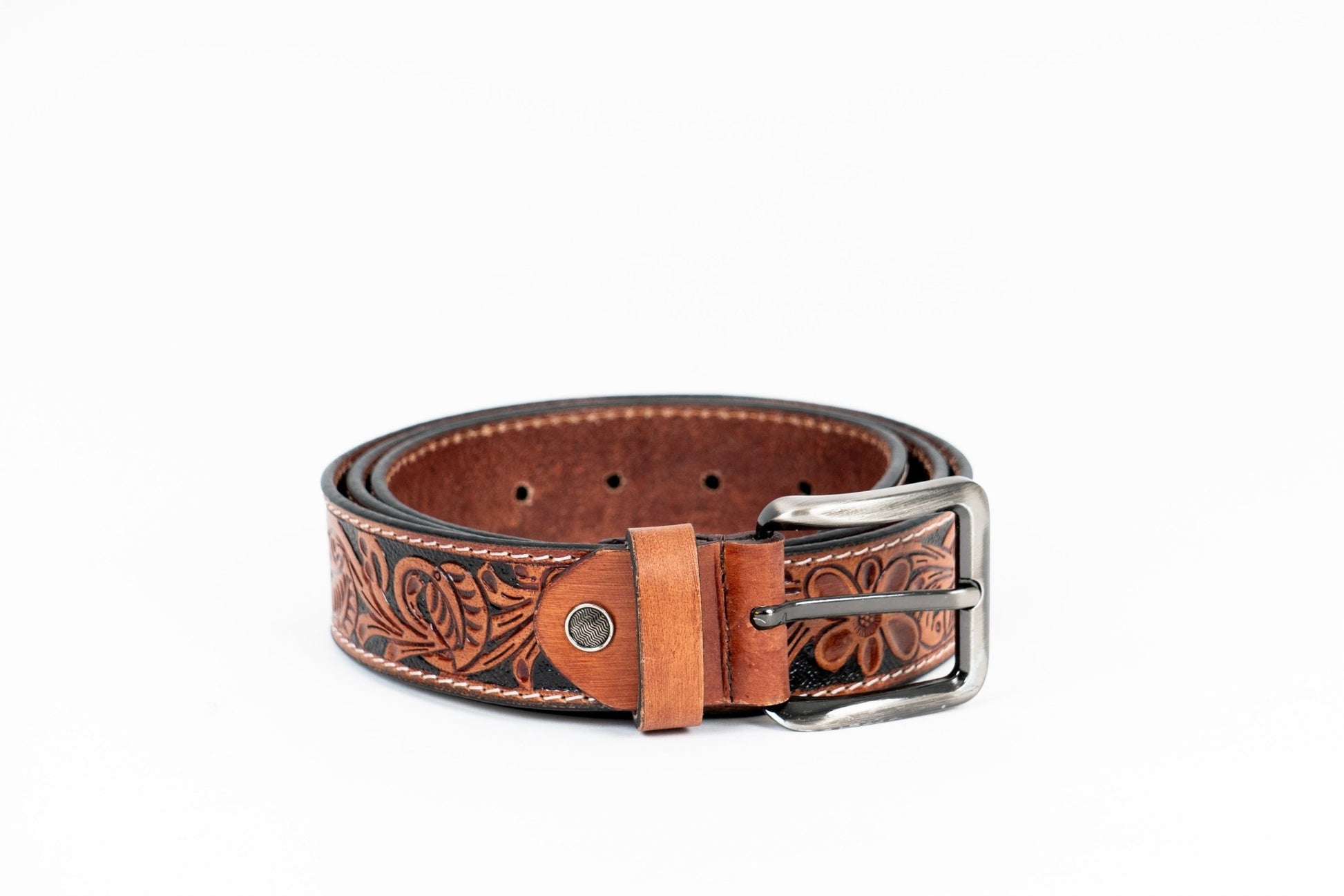 Rodeo Tooled Leather Belt – Western Style - Leather Guy