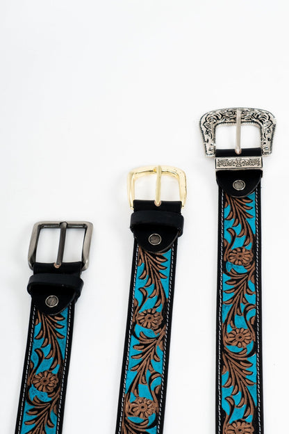 Turquoise Cowboy Leather Belt – Handmade in Australia - Leather Guy