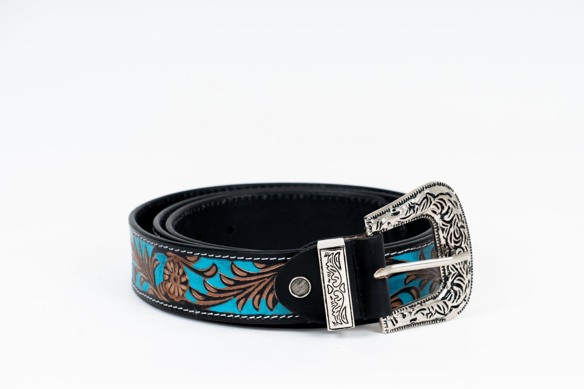 Turquoise Cowboy Leather Belt – Handmade in Australia - Leather Guy
