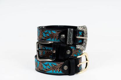 Turquoise Cowboy Leather Belt – Handmade in Australia - Leather Guy
