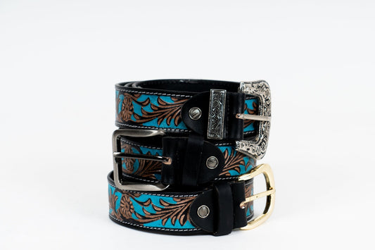 Turquoise Cowboy Leather Belt – Handmade in Australia - Leather Guy