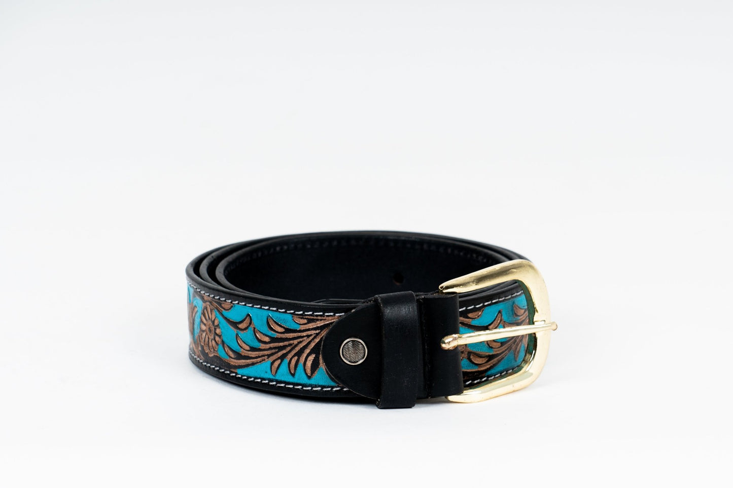 Turquoise Cowboy Leather Belt – Handmade in Australia - Leather Guy